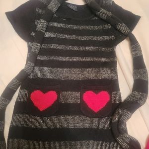 Girls sweater dress with scarf.